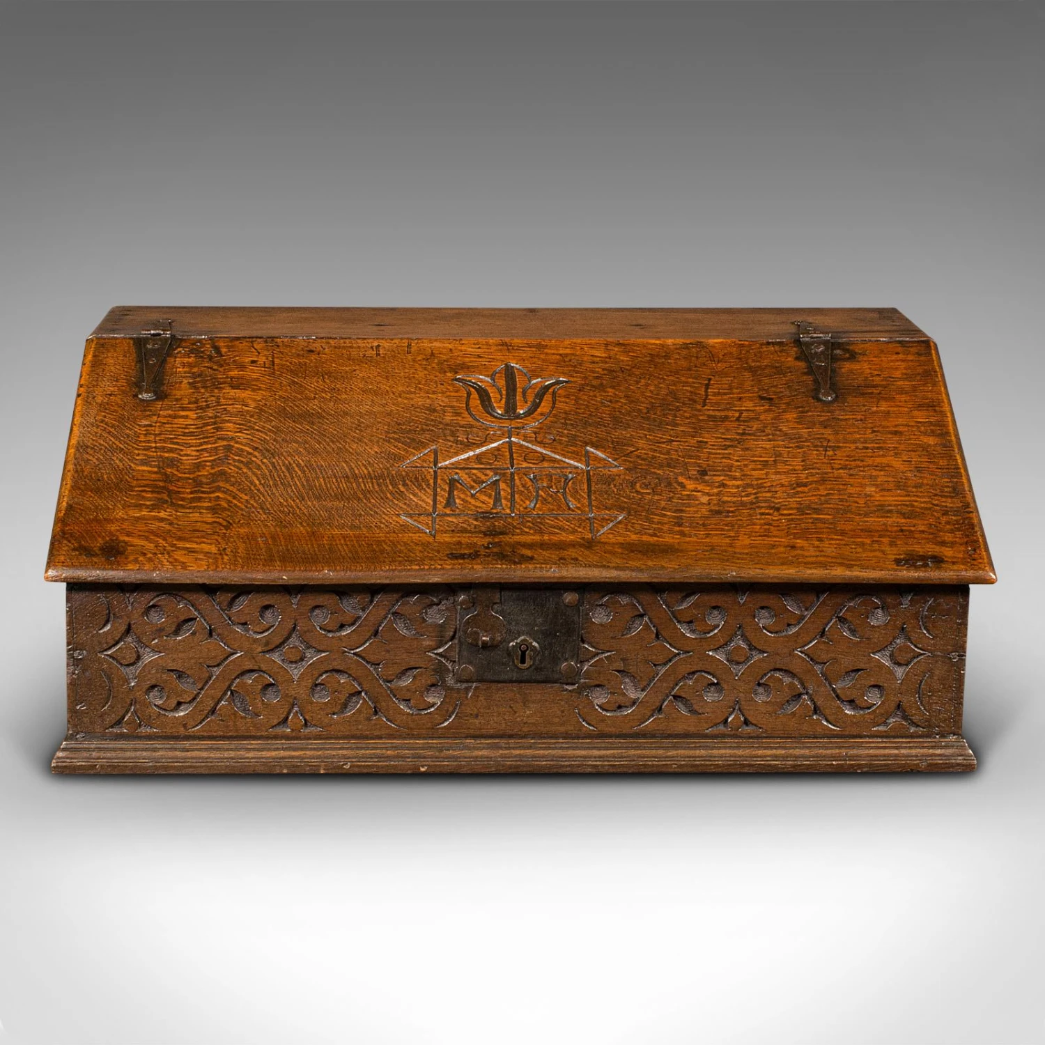 1700s Antique William III English Oak Verger's Desk Box 8 1700s Antique William III English Oak Verger's Desk Box - Image 6