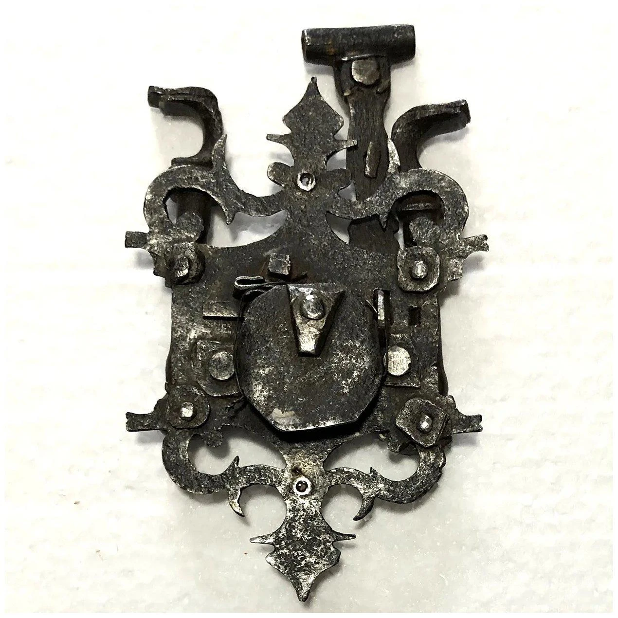 17th Century Spanish Baroque Iron Lock Box And Escutcheon 4 17th Century Spanish Baroque Iron Lock Box And Escutcheon - Image 2