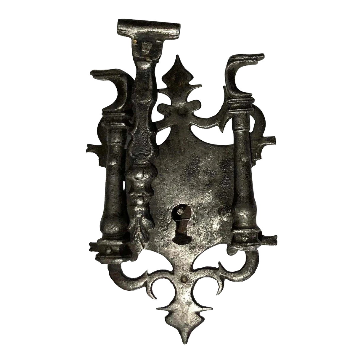 17th Century Spanish Baroque Iron Lock Box And Escutcheon 3 17th Century Spanish Baroque Iron Lock Box And Escutcheon