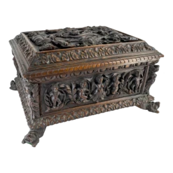 17th Or 18th Century Italian Baroque Carved Cassone Casket Chest Or Box