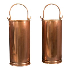 1850s Pair Of Antique Victorian English Copper Hall Stick Stands