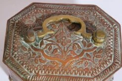 1900s Handcrafted Antique Tinned Copper Metal Betel Box, India -CHAIRISH Shop 1900s handcrafted antique tinned copper metal betel box india 3641
