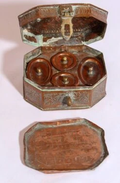 1900s Handcrafted Antique Tinned Copper Metal Betel Box, India -CHAIRISH Shop 1900s handcrafted antique tinned copper metal betel box india 9253