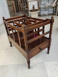 1930s Antique English Style Canterbury Mahogany Magazine Rack On Brass Casters -CHAIRISH Shop 1930s antique english style canterbury mahogany magazine rack on brass casters 1355