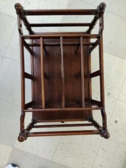 1930s Antique English Style Canterbury Mahogany Magazine Rack On Brass Casters -CHAIRISH Shop 1930s antique english style canterbury mahogany magazine rack on brass casters 3241