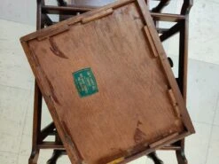 1930s Antique English Style Canterbury Mahogany Magazine Rack On Brass Casters -CHAIRISH Shop 1930s antique english style canterbury mahogany magazine rack on brass casters 3847