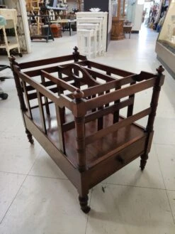 1930s Antique English Style Canterbury Mahogany Magazine Rack On Brass Casters -CHAIRISH Shop 1930s antique english style canterbury mahogany magazine rack on brass casters 7585