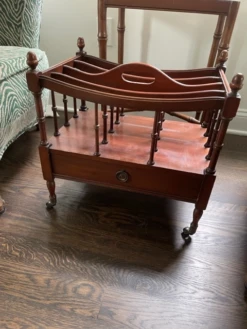 1940s Mid-Century Columbia Manufacturing Company Canterbury Magazine Rack -CHAIRISH Shop 1940s mid century columbia manufacturing company canterbury magazine rack 3787