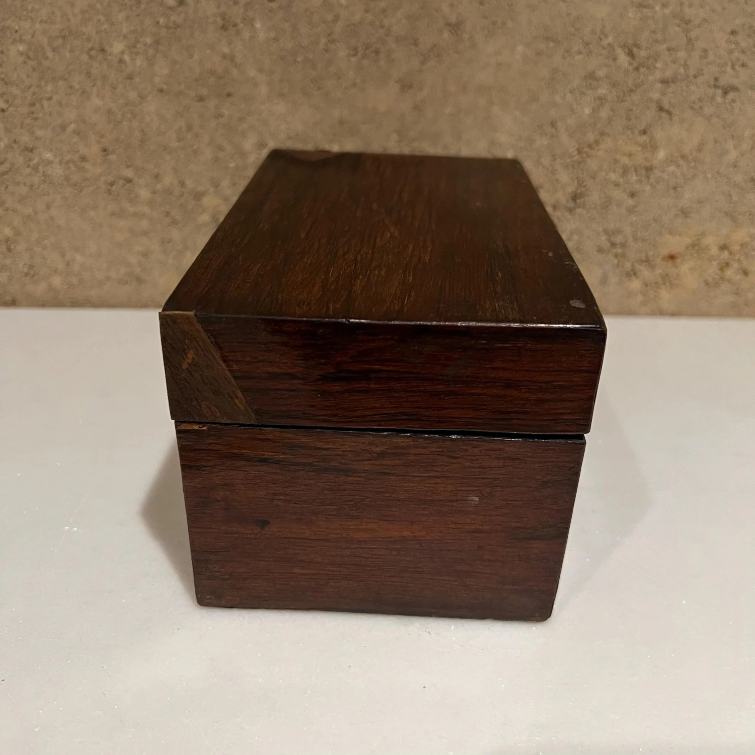 1940s Small Rosewood Keepsake Box Divided Interior Storage 10 1940s Small Rosewood Keepsake Box Divided Interior Storage - Image 8