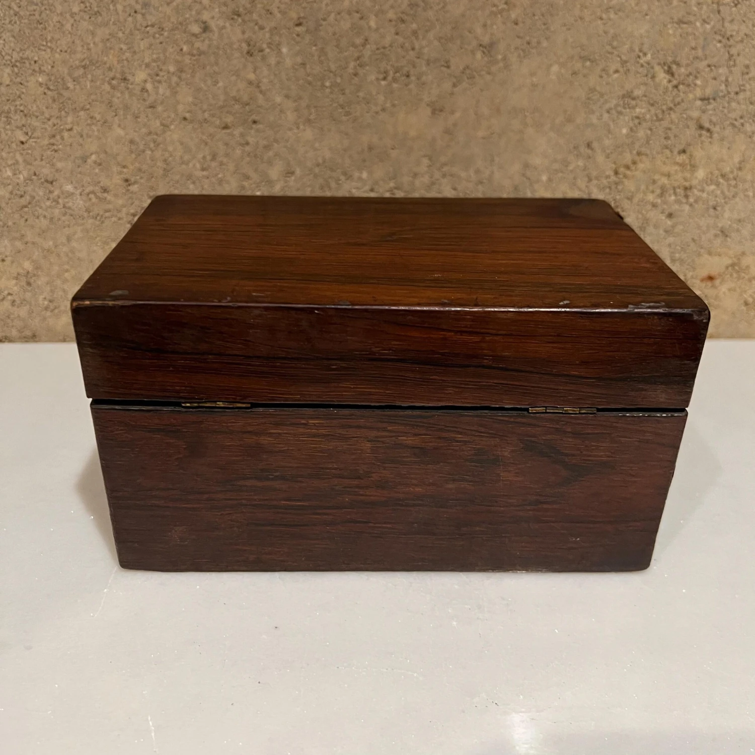 1940s Small Rosewood Keepsake Box Divided Interior Storage 5 1940s Small Rosewood Keepsake Box Divided Interior Storage - Image 3