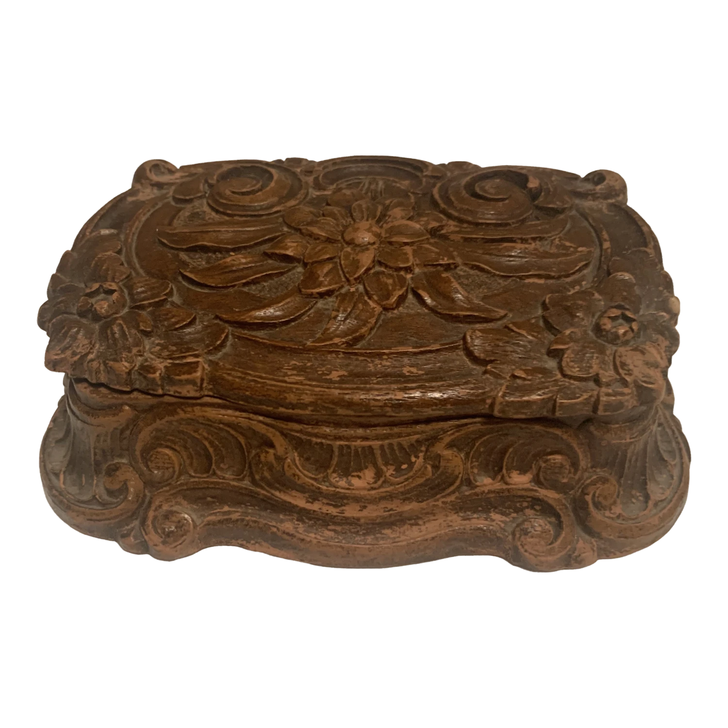 1940s Syroco Carved Wooden Box 3 1940s Syroco Carved Wooden Box