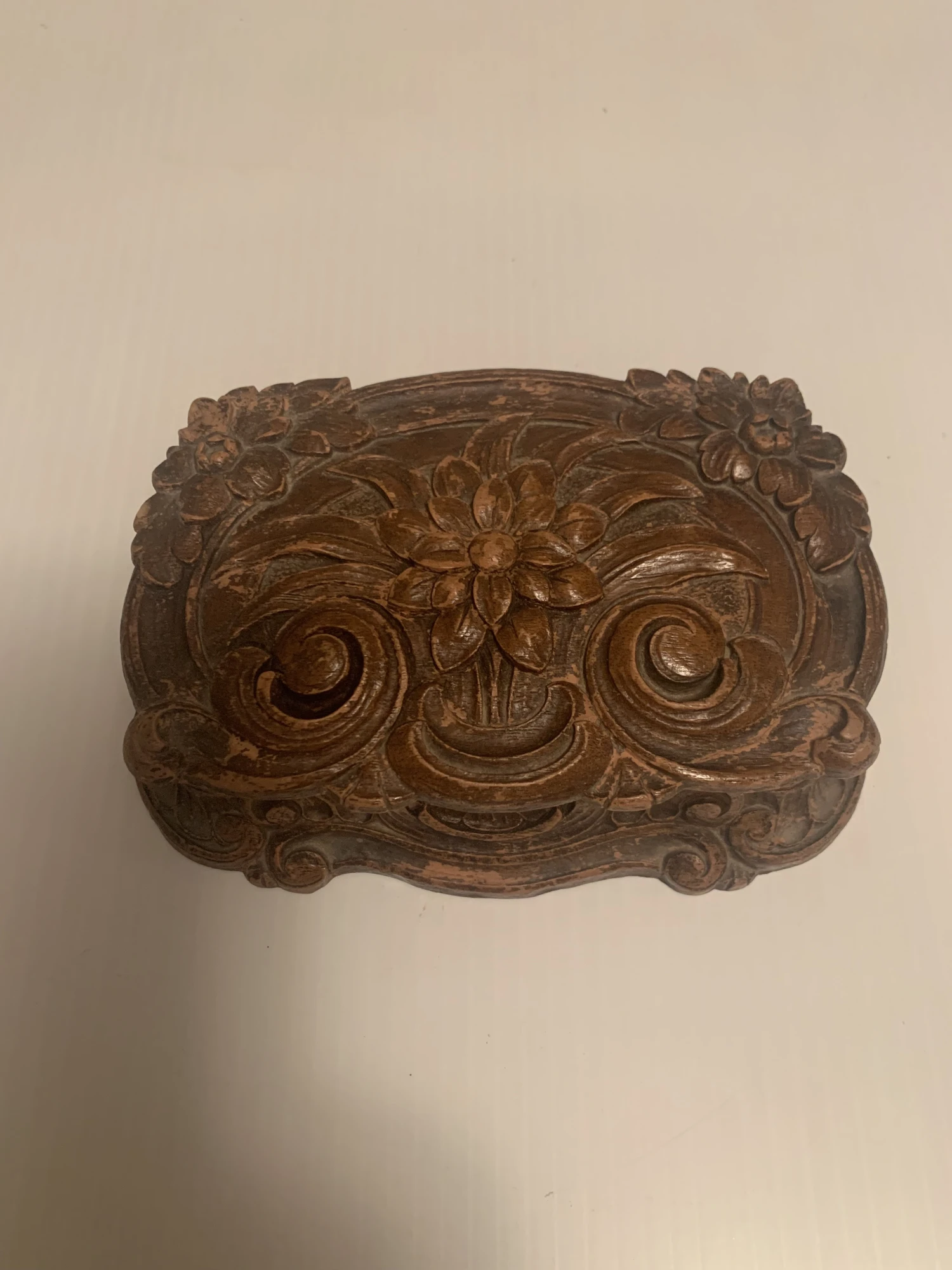 1940s Syroco Carved Wooden Box 4 1940s Syroco Carved Wooden Box - Image 2