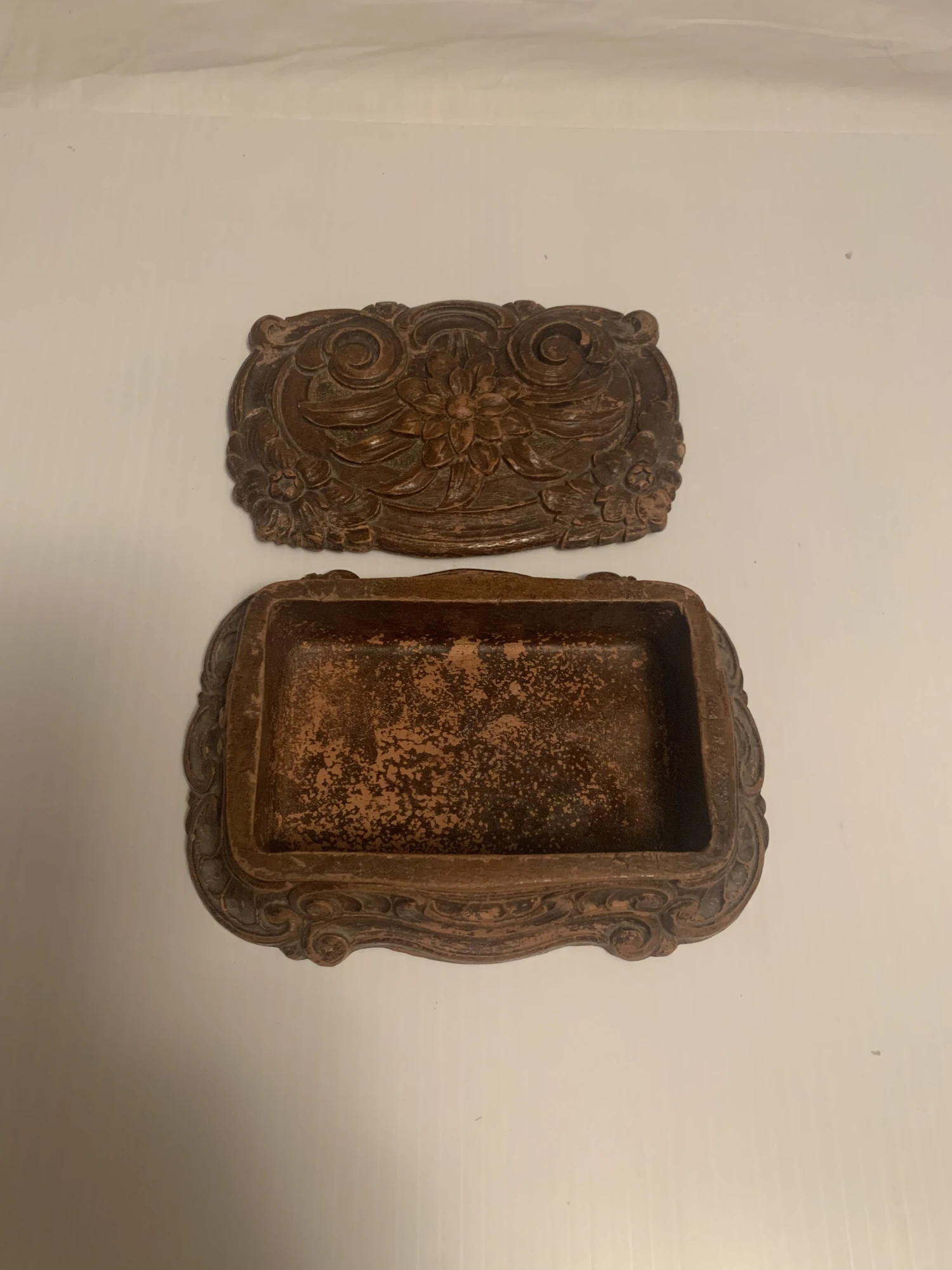 1940s Syroco Carved Wooden Box 8 1940s Syroco Carved Wooden Box - Image 6