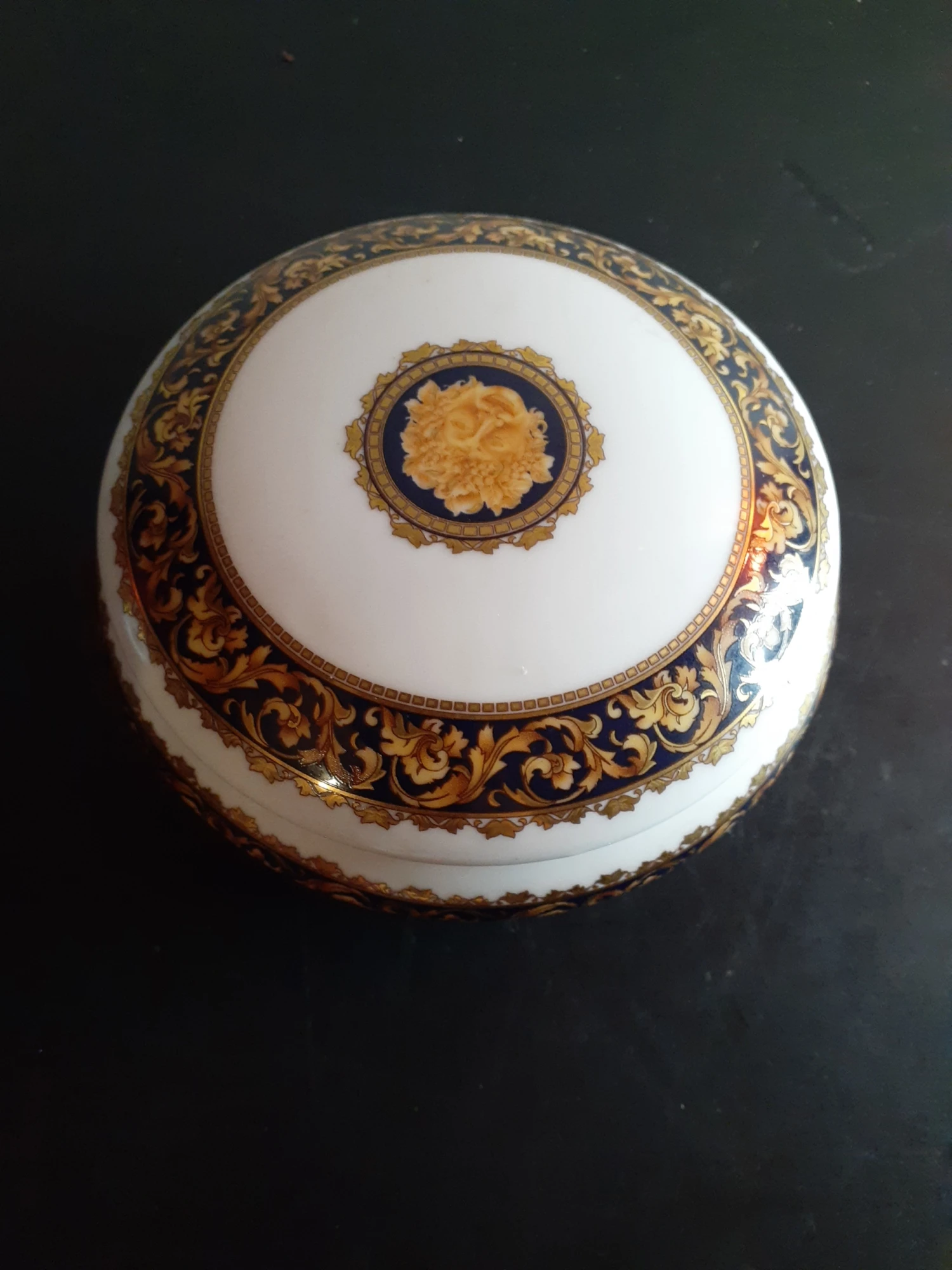 1950s Bacchus Limoges France Round Porcelain Trinket Box 8 1950s Bacchus Limoges France Round Porcelain Trinket Box - Image 6