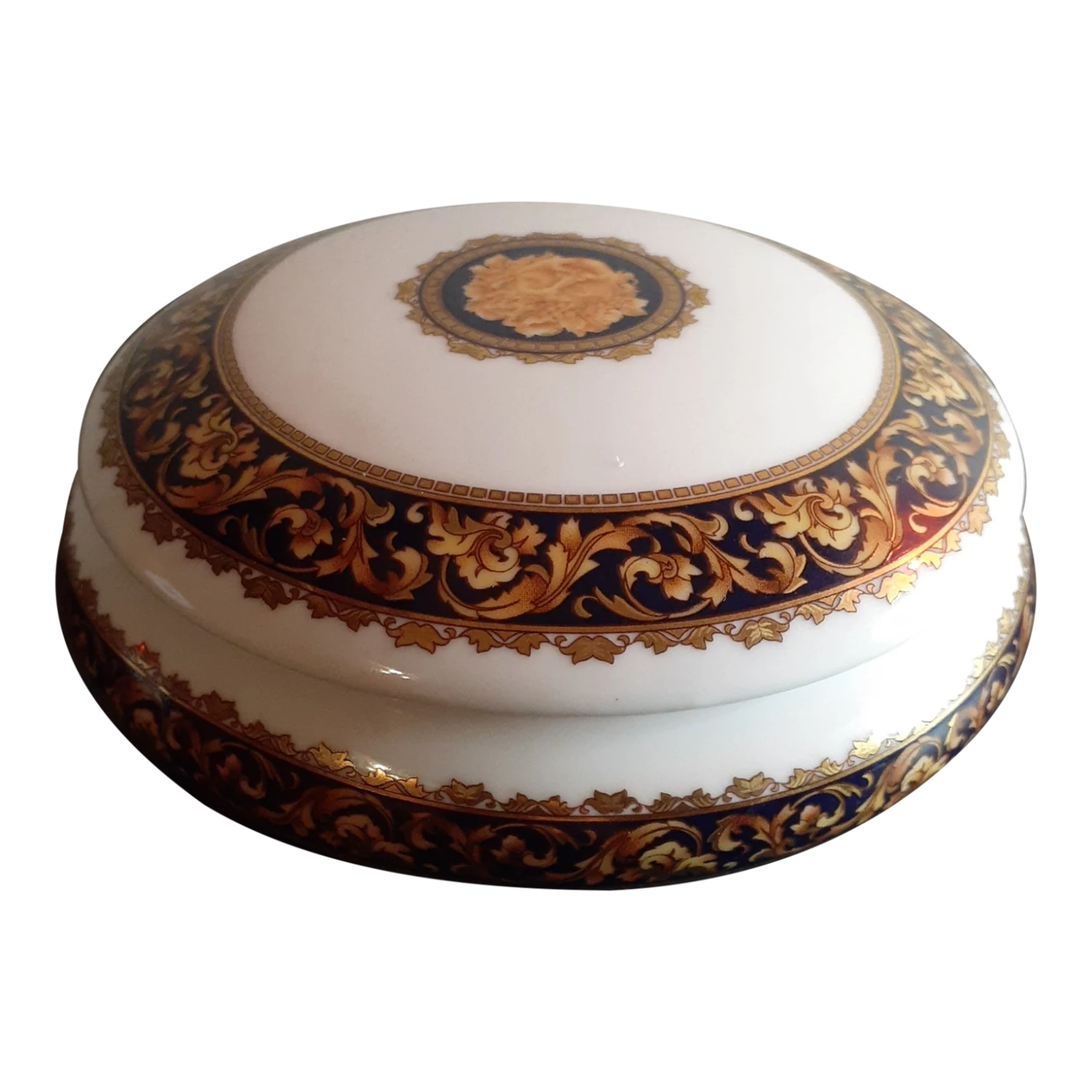 1950s Bacchus Limoges France Round Porcelain Trinket Box 3 1950s Bacchus Limoges France Round Porcelain Trinket Box