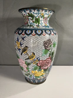 1950s Large Floral Cloisonné Vase Or Umbrella Stand -CHAIRISH Shop 1950s large floral cloisonne vase or umbrella stand 3066