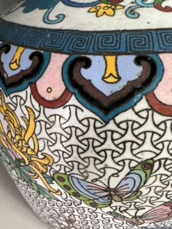 1950s Large Floral Cloisonné Vase Or Umbrella Stand -CHAIRISH Shop 1950s large floral cloisonne vase or umbrella stand 3221