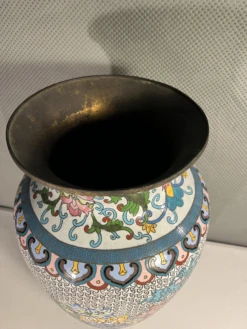 1950s Large Floral Cloisonné Vase Or Umbrella Stand -CHAIRISH Shop 1950s large floral cloisonne vase or umbrella stand 7971