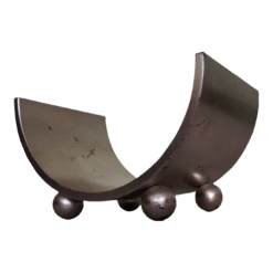 1950's Mid-Century Modern Bentwood Silver Leaf Magazine Rack