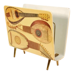 1950s Piero Fornasetti Strumenti Musicali Magazine Rack, Musical Instruments Theme
