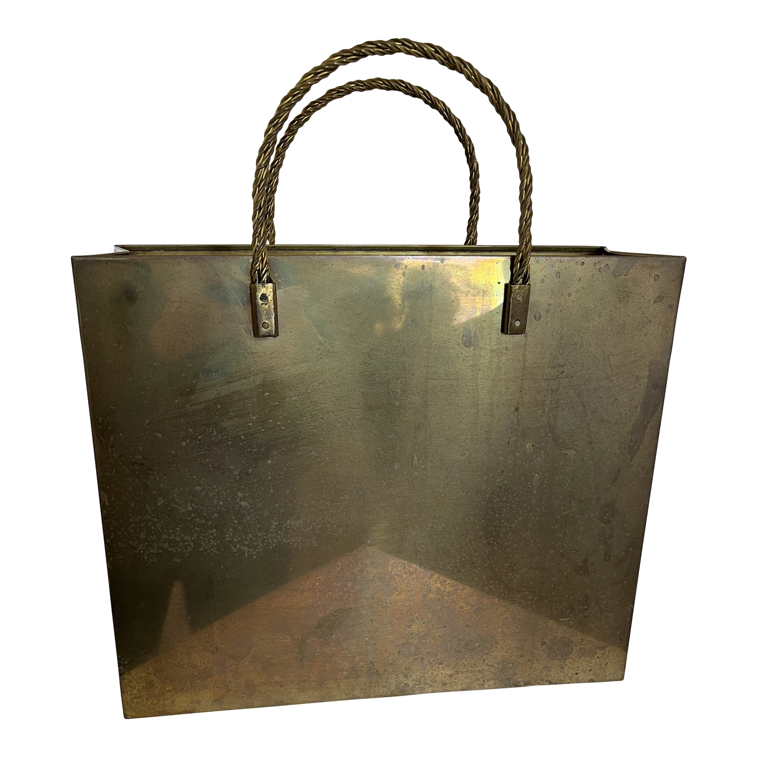 1960s Gio Ponti Style Brass Magazine Rack Or Waste Paper Basket 3 1960s Gio Ponti Style Brass Magazine Rack Or Waste Paper Basket