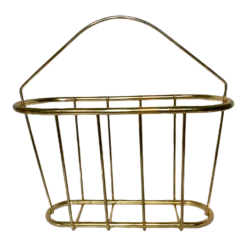 1960s Mid-Century Modern Brass Magazine Rack
