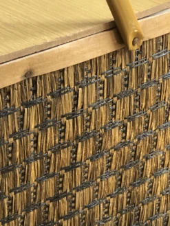 1960s Mid-Century Modern Raffia Picnic Basket -CHAIRISH Shop 1960s mid century modern raffia picnic basket 0375