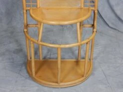 1960's, Sculpted Rattan Cane Mirror Hall Tree Coat Rack -CHAIRISH Shop 1960s sculpted rattan cane mirror hall tree coat rack 0062