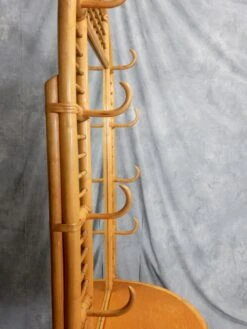 1960's, Sculpted Rattan Cane Mirror Hall Tree Coat Rack -CHAIRISH Shop 1960s sculpted rattan cane mirror hall tree coat rack 4863