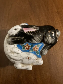 1960s Vintage Blue Two Rabbits Bunny Cat Elephant Trinket Ring Keepsake Box -CHAIRISH Shop 1960s vintage blue two rabbits bunny cat elephant trinket ring keepsake box 5708