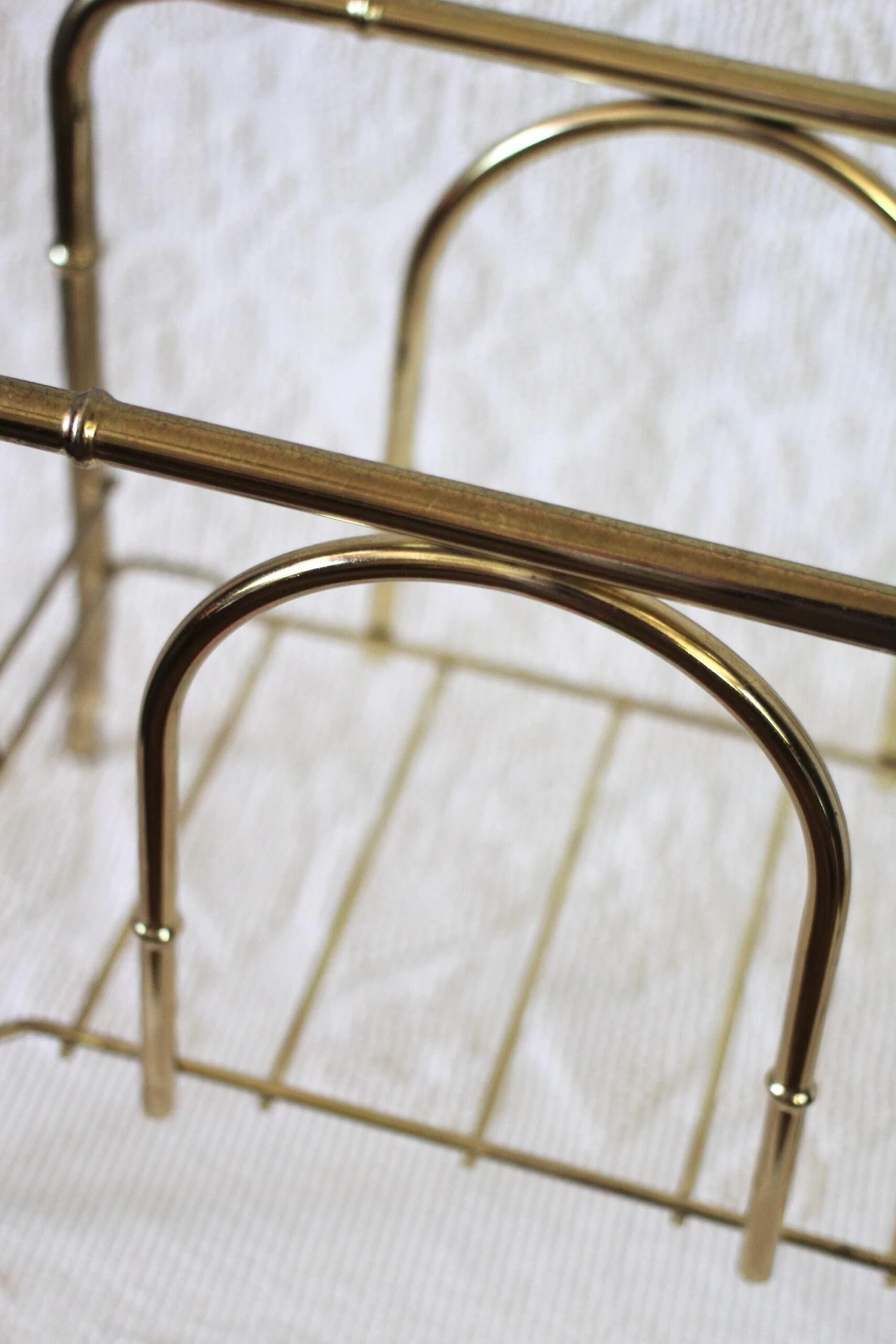 1970s Brass Faux Bamboo Magazine Rack 6 1970s Brass Faux Bamboo Magazine Rack - Image 4