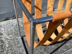 1970s Cognac Saddle Leather & Chrome Magazine Rack -CHAIRISH Shop 1970s cognac saddle leather and chrome magazine rack 2817