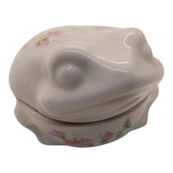 1970s Counterpoint Dew Ceramic Frog Trinket Box