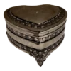 1970s Decorative Keepsake Silver Heart Trinket Box