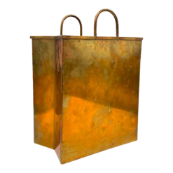 1970's Italian Brass Shopping Bag Magazine Holder After Gio Ponti