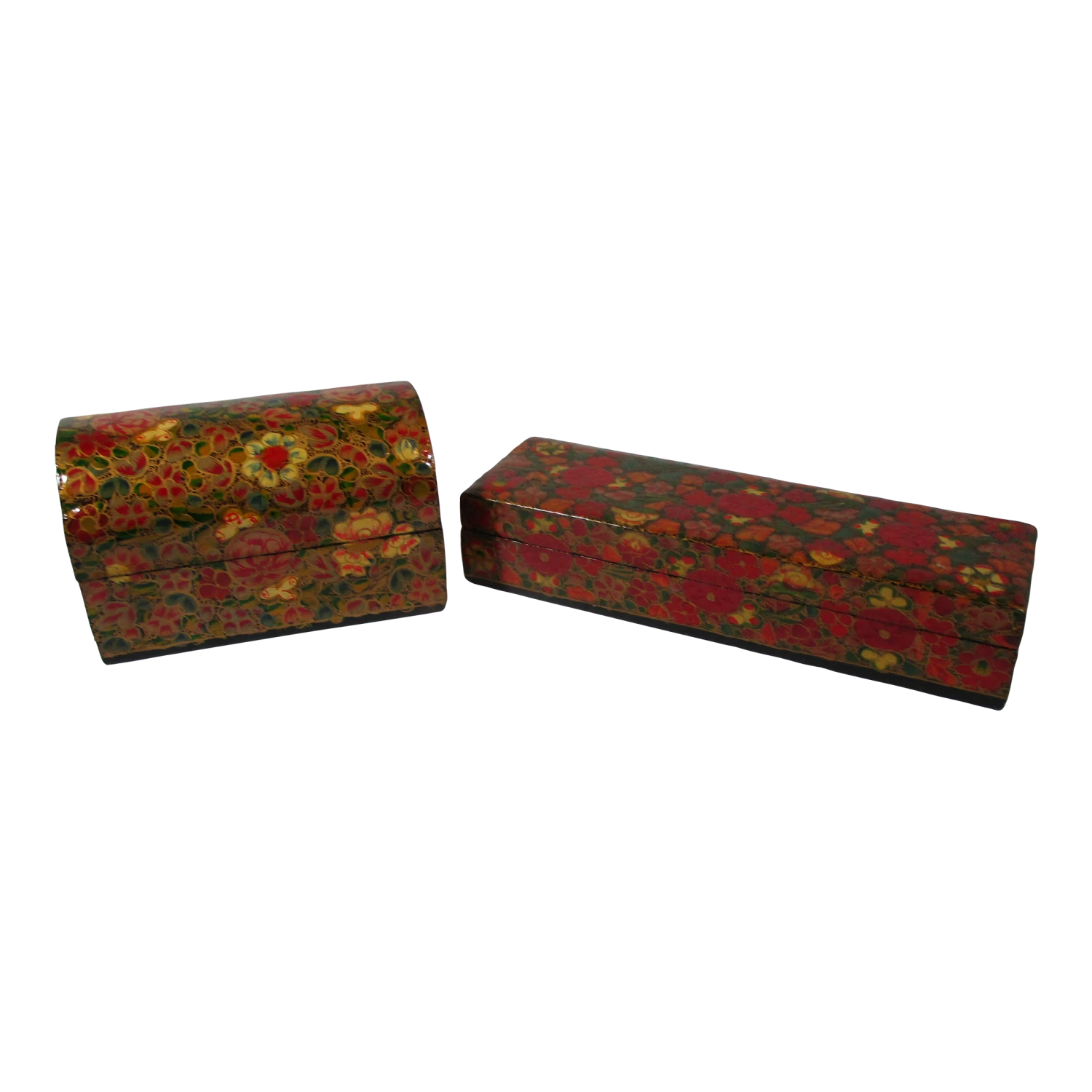 1970s Kashmir Hand Made Boxes - Set Of 2 3 1970s Kashmir Hand Made Boxes - Set Of 2