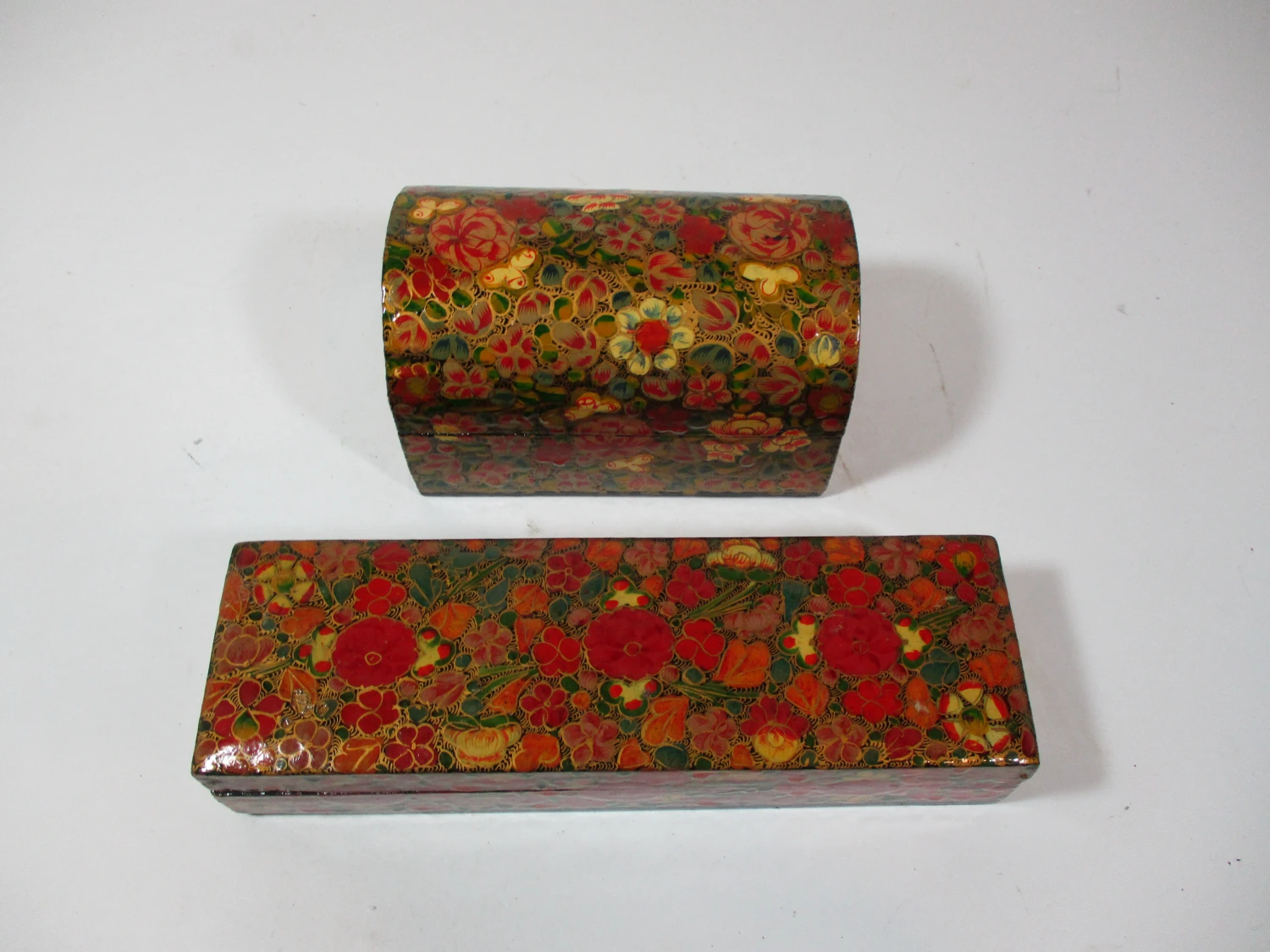 1970s Kashmir Hand Made Boxes - Set Of 2 4 1970s Kashmir Hand Made Boxes - Set Of 2 - Image 2
