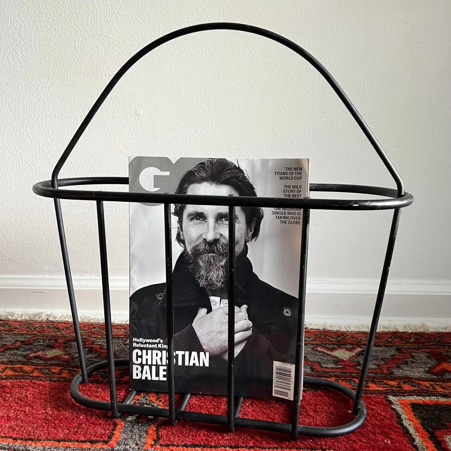 1970s Mid-Century Black Matte Metal Magazine Rack 4 1970s Mid-Century Black Matte Metal Magazine Rack - Image 2