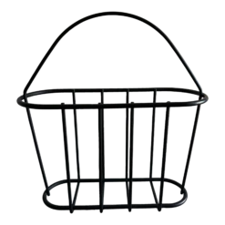 1970s Mid-Century Black Matte Metal Magazine Rack