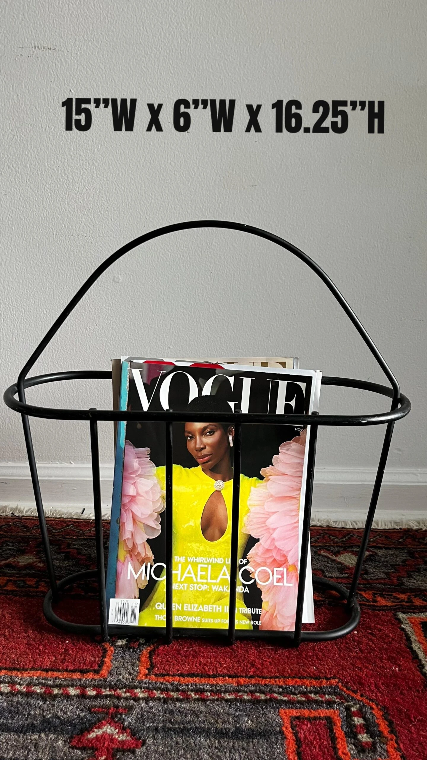 1970s Mid-Century Black Matte Metal Magazine Rack 8 1970s Mid-Century Black Matte Metal Magazine Rack - Image 6