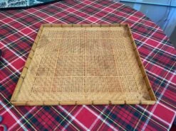 1970s Square Wicker Basket Tray -CHAIRISH Shop 1970s square wicker basket tray 0443