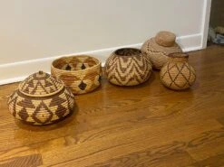 1970s Vintage African Handwoven Basket Set Of 5 18 1970s Vintage African Handwoven Basket Set Of 5 -CHAIRISH Shop 1970s vintage african handwoven basket set of 5 1835