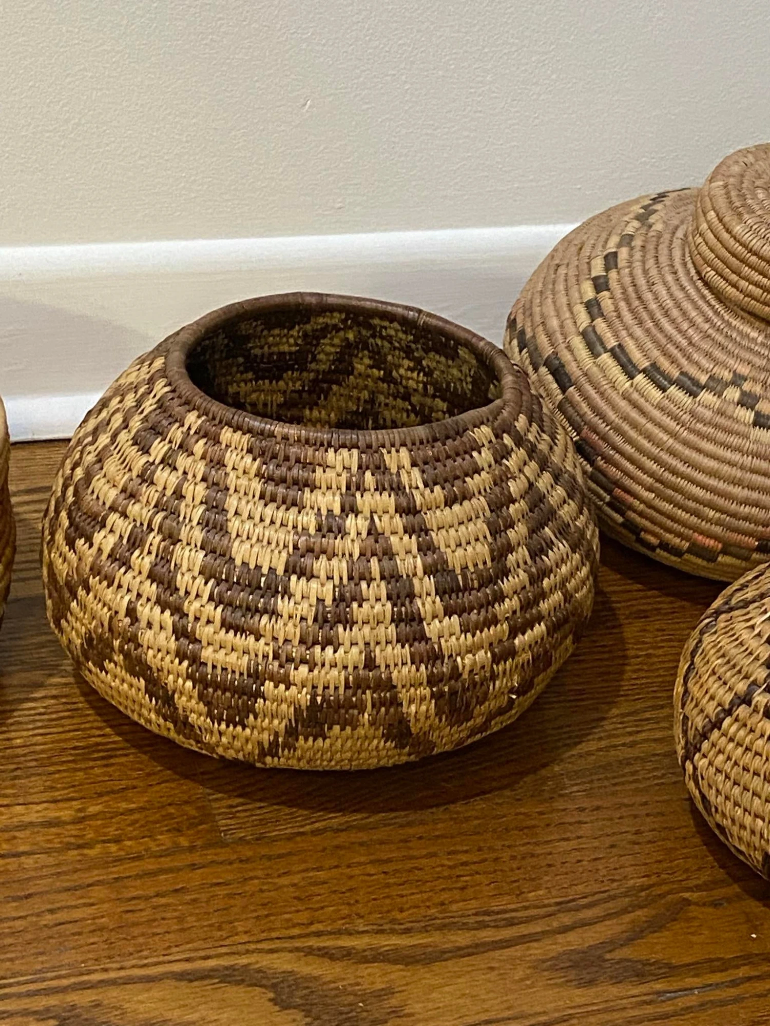1970s Vintage African Handwoven Basket Set Of 5 4 1970s Vintage African Handwoven Basket Set Of 5 - Image 2