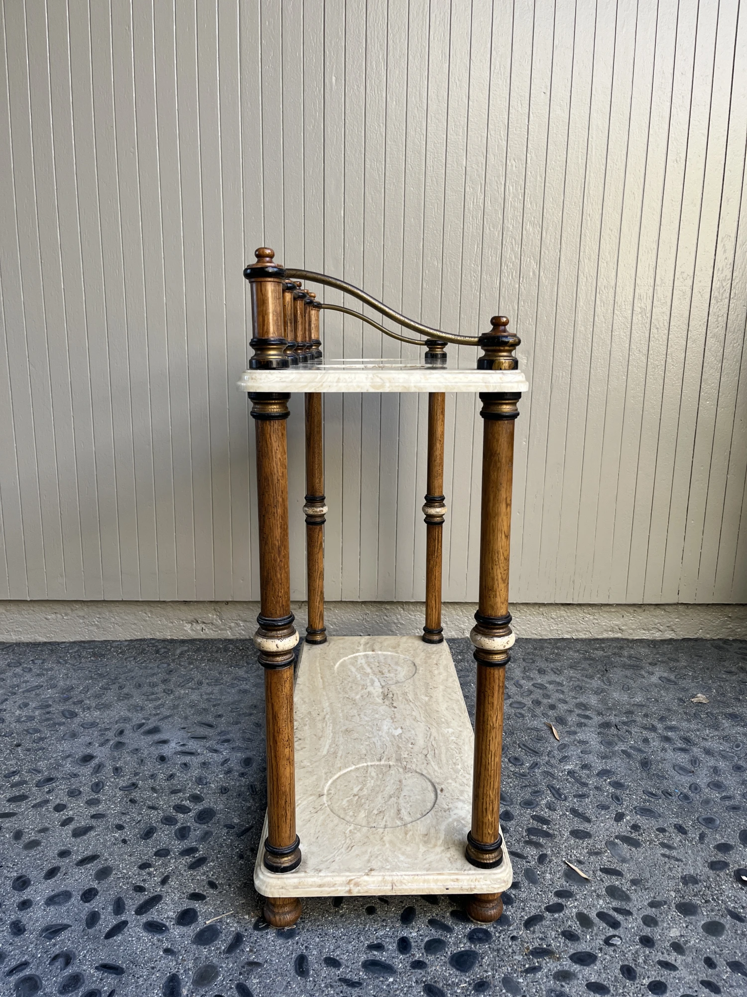 1970s Vintage Marble Umbrella & Plant Stand 7 1970s Vintage Marble Umbrella & Plant Stand - Image 5