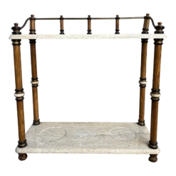 1970s Vintage Marble Umbrella & Plant Stand