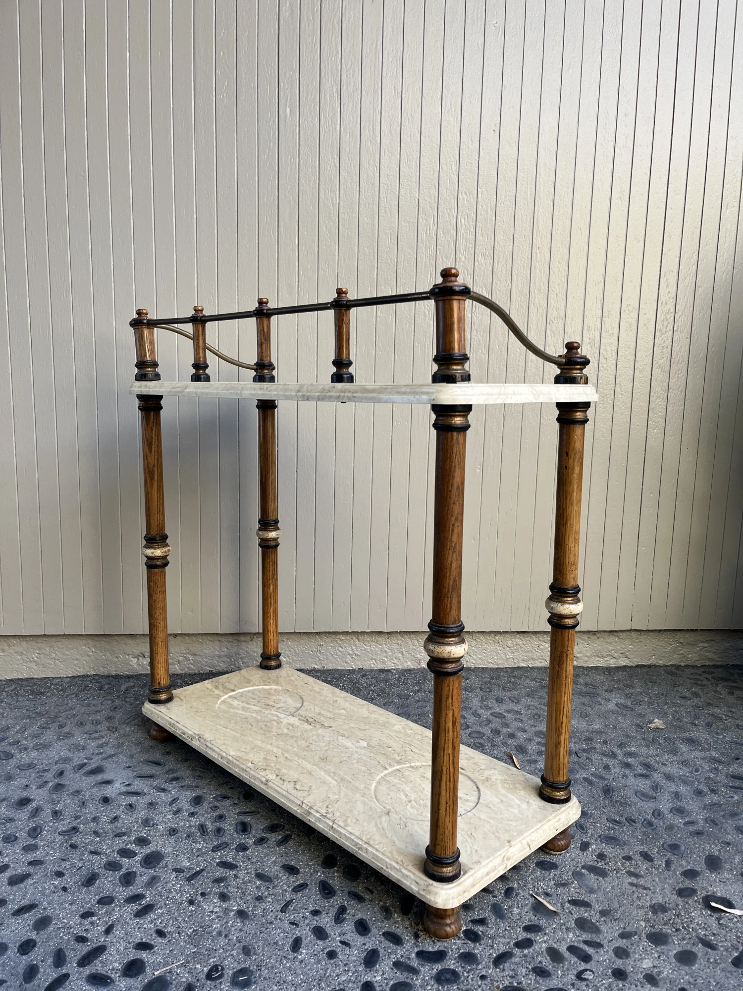 1970s Vintage Marble Umbrella & Plant Stand 12 1970s Vintage Marble Umbrella & Plant Stand - Image 10