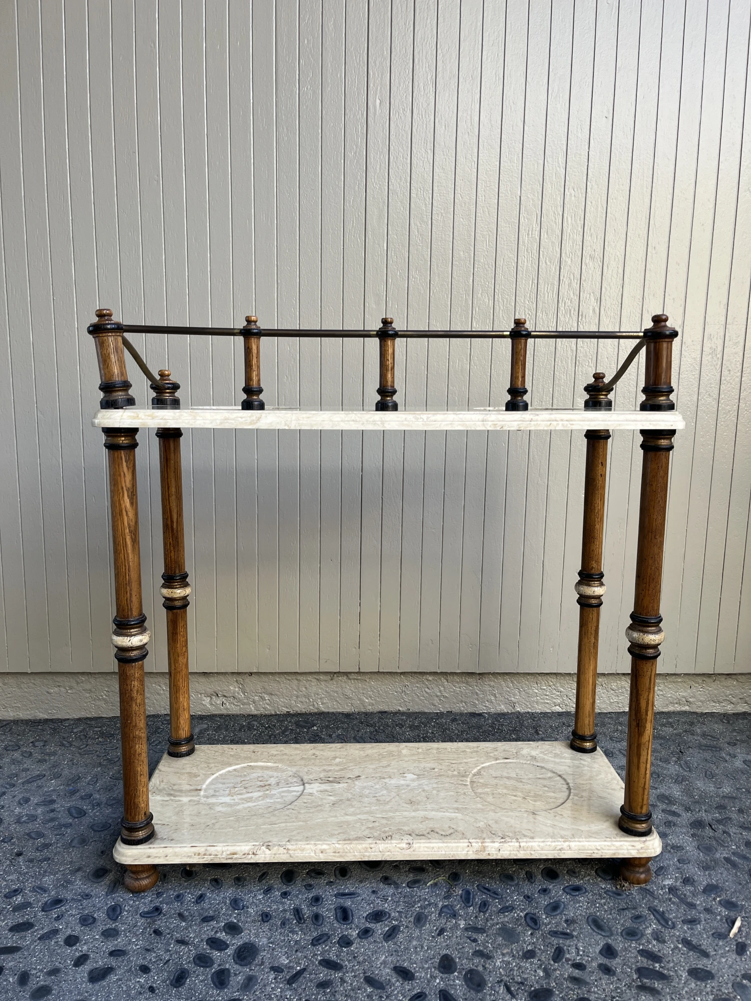 1970s Vintage Marble Umbrella & Plant Stand 11 1970s Vintage Marble Umbrella & Plant Stand - Image 9