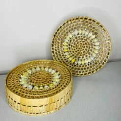 1970s Vintage Nesting Shelled Baskets- A Pair -CHAIRISH Shop 1970s vintage nesting shelled baskets a pair 6807