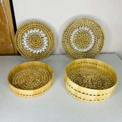 1970s Vintage Nesting Shelled Baskets- A Pair -CHAIRISH Shop 1970s vintage nesting shelled baskets a pair 8108