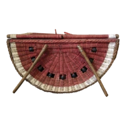 1970s Vintage Watermelon Picnic Basket